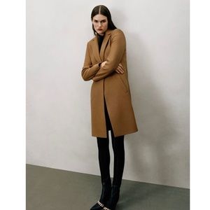 Zara S Wool Blend Coat Taupe Brown- worn twice